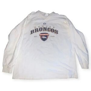 Vintage 90s 00s Y2k NFL Denver Broncos Football ORIGINAL Longsleeve Sports Tee